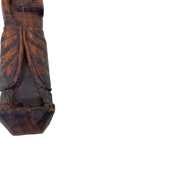 Hand-Carved Tribal Wooden Figurine Sculpture 12" Tall Unique Ethnic Art Decor - Picture 4 of 12